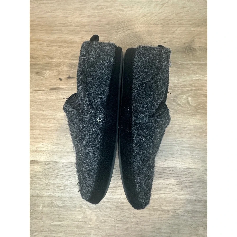 Slipper‎ Loafers Kids Size M 2/3 Charcoal Grey Plaid Lined Cabin Core
